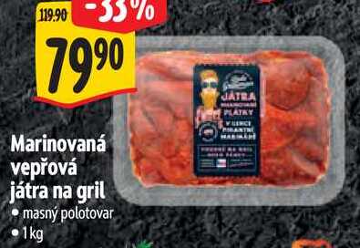 Marinovaná vepřová játra na gril, 1 kg