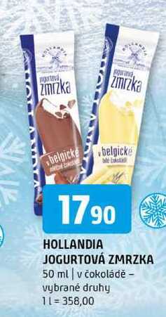 Hollandia jogurtová zmrzka 50 ml v čokoládě vybrané druhy 