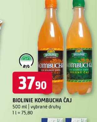 Biolinie kombucha čaj 500 ml vybrané druhy 1l