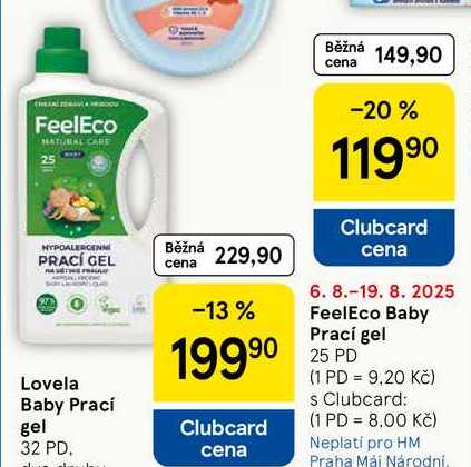FeelEco Baby Prací gel, 25 PD  