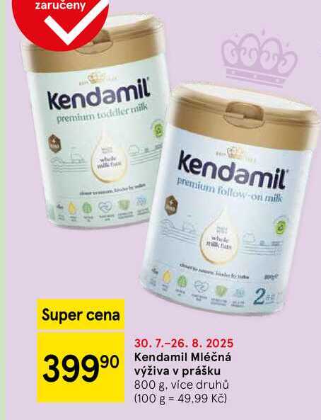 Kendamil Mléčná výživa v prášku, 800 g