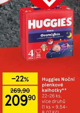 Huggies Noční plenkové kalhotky, 22-26 ks. více druhů 