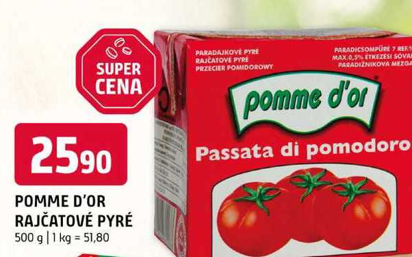 POMME D'OR RAJČATOVÉ PYRÉ 500 g 
