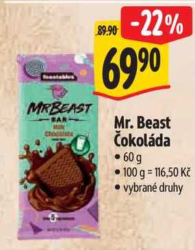 Mr. Beast Čokoláda, 60 g
