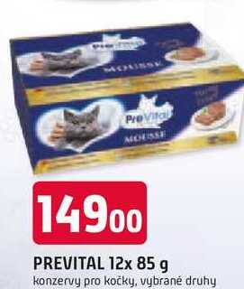 PREVITAL 12x 85 g konzervy pro kočky, vybrané druhy 