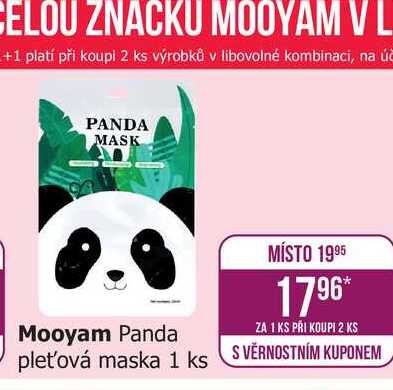 Mooyam Panda pleťová maska 1 ks
