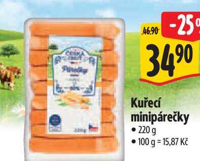   Kuřecí minipárečky  220 g 