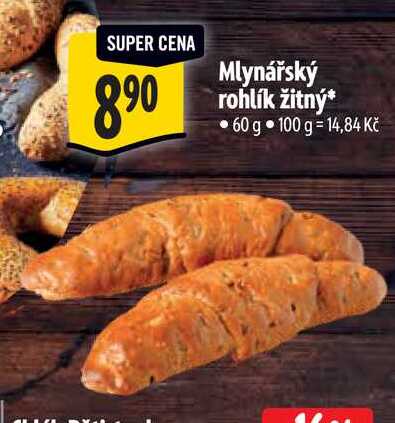  Mlynářský rohlík žitný  60 g 
