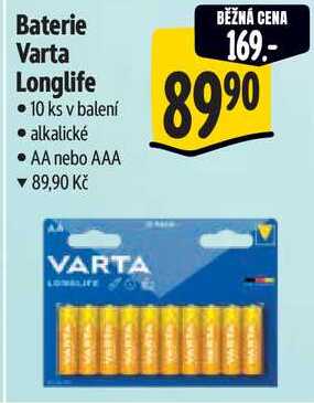 Baterie Varta Longlife, 10 ks