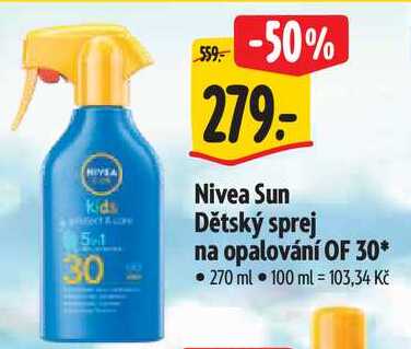 Nivea Sun Dětský sprej na opalování OF 30, 270 ml 