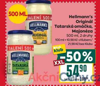 Hellmann's Originál Tatarská omáčka, Majonéza 500 ml
