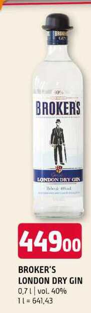 BROKER'S LONDON DRY GIN 0,7l