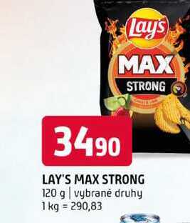 LAY'S MAX STRONG 120 g vybrané druhy