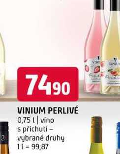 VINIUM PERLIVÉ 0,75l víno s příchutí vybrané druhy