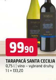 TARAPACÁ SANTA CECILIA 0,75l vino vybrané druhy