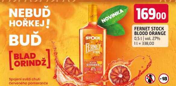 FERNET STOCK BLOOD ORANGE 0,5l vol. 27%  v akci