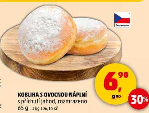 KOBLIHA S OVOCNOU NÁPLNÍ s příchutí jahod, 65 g