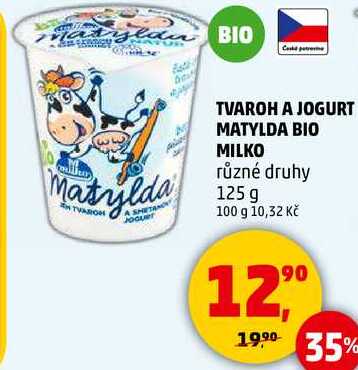 TVAROH MATYLDA BIO MILKO různé druhy, 125 g 