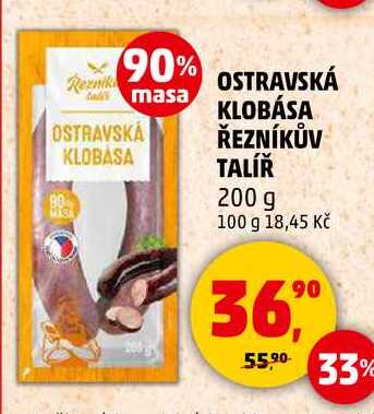 OSTRAVSKÁ KLOBASA ŘEZNÍKŮV TALÍŘ, 200 g 