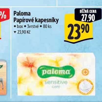 Paloma Papírové kapesníky  box 3vrstvé 80 ks  