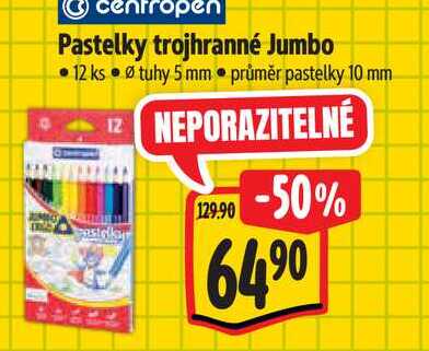  Pastelky trojhranné Jumbo 12 ks 
