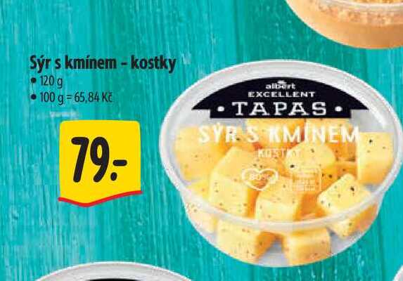 Sýr s kmínem - kostky 120 g  