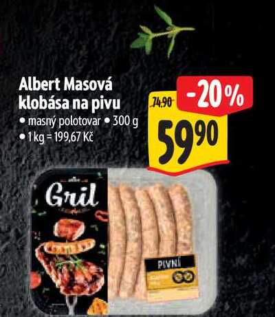 Albert Masová klobása na pivu  300 g 