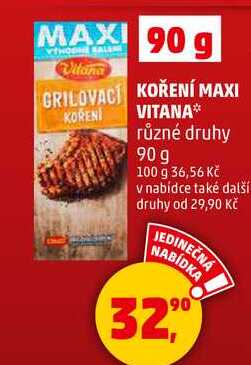 KOŘENÍ MAXI VITANA různé druhy, 90 g  