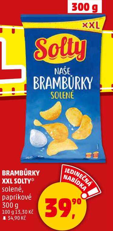 BRAMBŮRKY XXL SOLTY solené, paprikové, 300 g  
