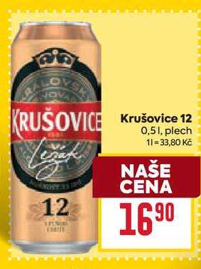 Krušovice 12 0,51, plech