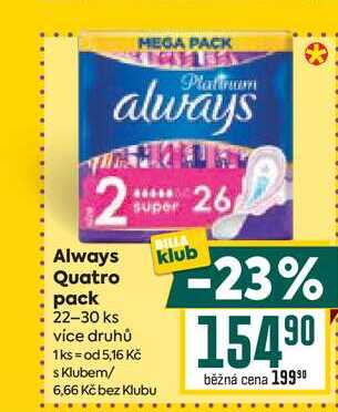 Always Quatro pack 22-30 ks  