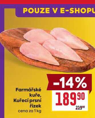 Farmářské kuře, Kuřecí prsní řízek cena za 1 kg