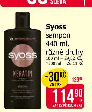 Syoss šampon 440 ml, různé druhy 