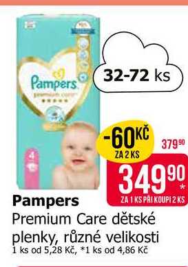 Pampers Premium Care dětské plenky, různé velikosti 