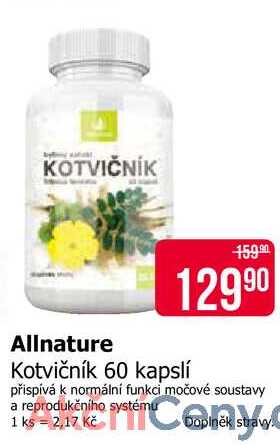 Allnature Kotvičník 60 kapslí 
