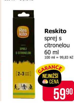 Reskito sprej s citronelou 60 ml 