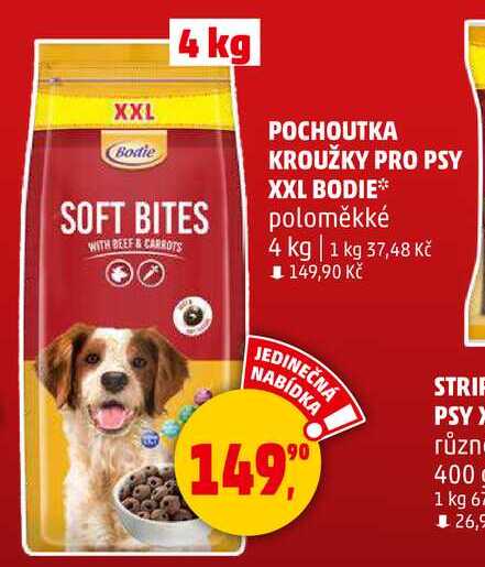 POCHOUTKA KROUŽKY PRO PSY XXL BODIE poloměkké, 4 kg  