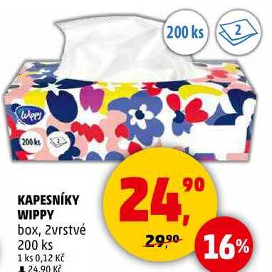 KAPESNÍKY WIPPY box, 2vrstvé, 200 ks 