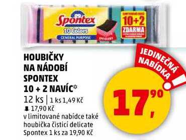 HOUBIČKY NA NÁDOBÍ SPONTEX, 10 + 2 NAVÍC, 12 ks  
