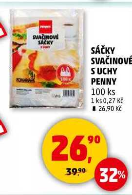 SÁČKY SVAČINOVÉ SUCHY PENNY, 100 ks 