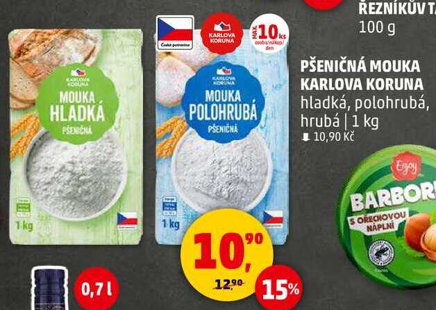 PŠENIČNÁ MOUKA KARLOVA KORUNA hladká, 1 kg