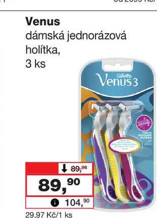 Venus dámská jednorázová holítka, 3 ks 