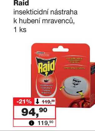 Raid insekticidní nástraha k hubení mravenců, 1 ks