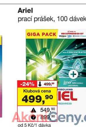 Ariel prací prášek, 100 dávek 