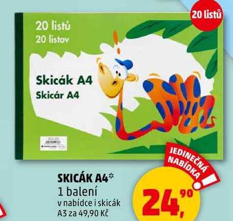 SKICÁK A4, 1 balení  
