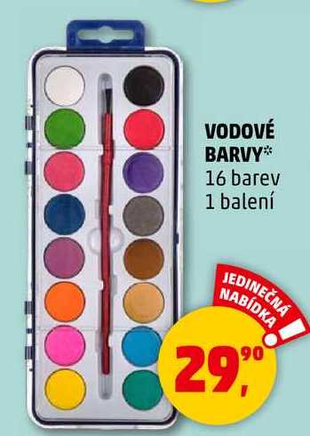 VODOVÉ BARVY, 16 barev  
