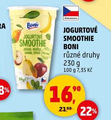 JOGURTOVÉ SMOOTHIE BONI různé druhy, 230 g  