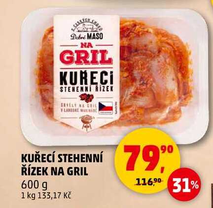 KUŘECÍ STEHENNÍ ŘÍZEK NA GRIL, 600 g  