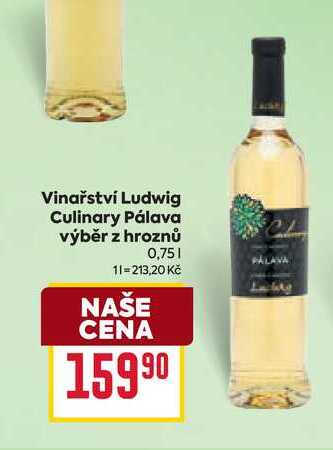 Vinařství Ludwig Culinary Pálava výběr z hroznů 0,75l