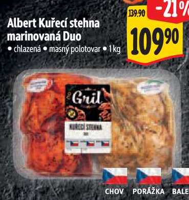 Albert Kuřecí stehna marinovaná Duo, 1 kg